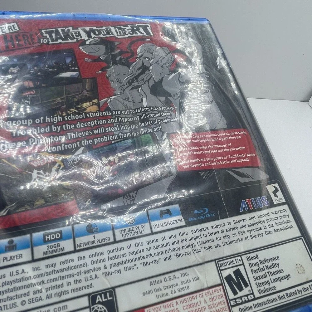 Persona 5 PS4 Atlus RPG (Sony PlayStation 4, 2017) No Manual